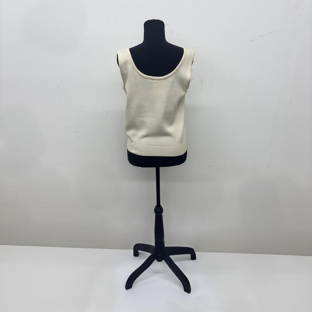 Vintage St. John Basics Ivory Knitted Tank Top (S) - Picture 2 of 4